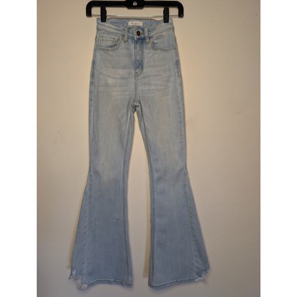 KANCAN Signature Women Jeans, Light Wash Ultra High Rise Flare Jeans, Sz 23 - Picture 2 of 11